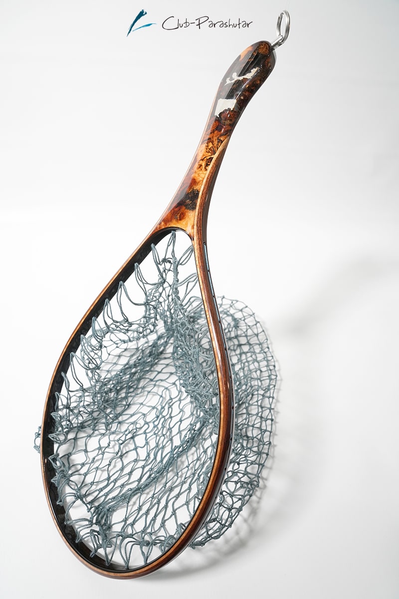 【ランディングネット】Crystal grip_花梨紅白スポルテッドバールPc-X11